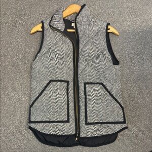 Jcrew Factory Women's Black and White Herringbone Vest